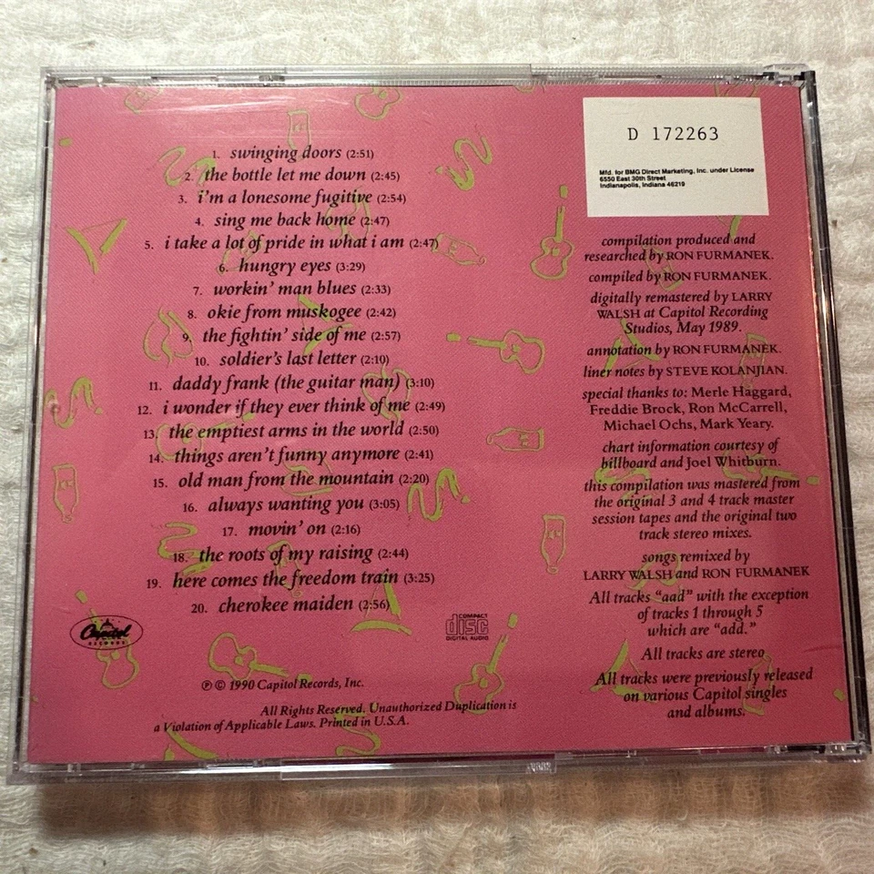 MERLE HAGGARD Collector's Series CD Capitol Records - Image 2 of 4