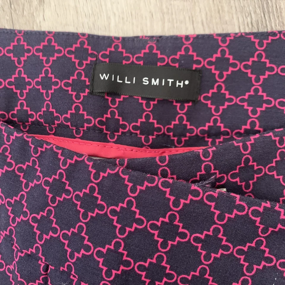 Bermudas Willi Smith Mujer Talla 6 Azul Marino Magenta Geométrico Pantalón Look Foto 2 de 4