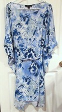 Womens Plus FOREVER 21~BLUE DRESS~sz 2X NEW~Sheath~Midi Belted COLD SHOULDER $50