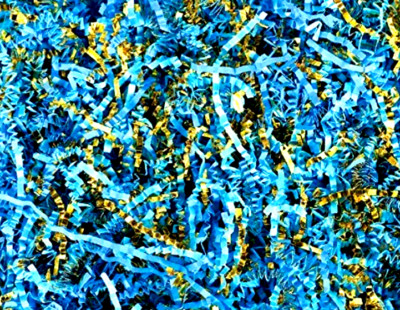 Pack of 2 Blue & Gold Easter Shred Party Decor 1.5 oz Per Bag (3 Ounces Total)