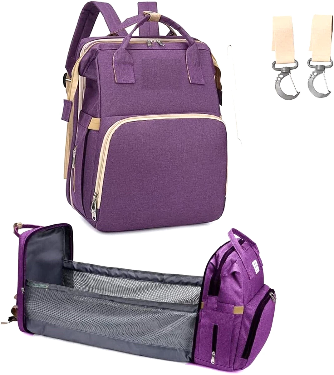 Large Multi Functional Diaper Bag Backpack with Changing Station