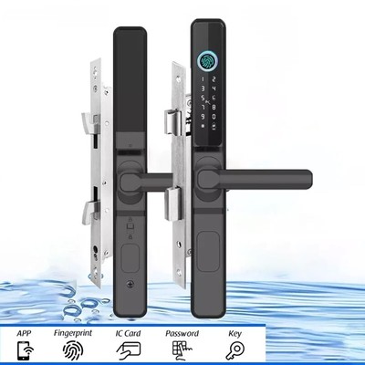 Fingerprint Electronic Smart Door Lock Waterproof Bluetooth Pass Outdoor Sliding