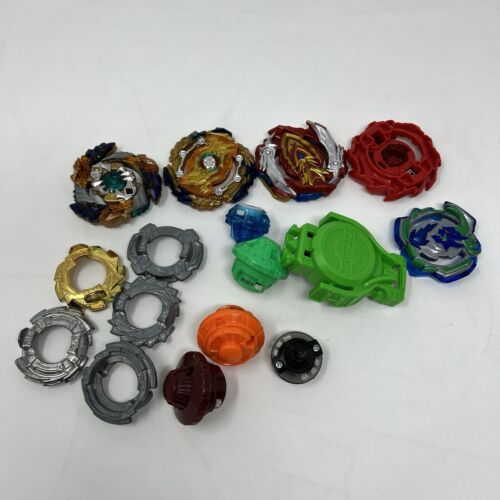 BEYBLADE Lot Of 15 Metal Plastic Takara Tomy Hasbro Various Parts Spinning Toys