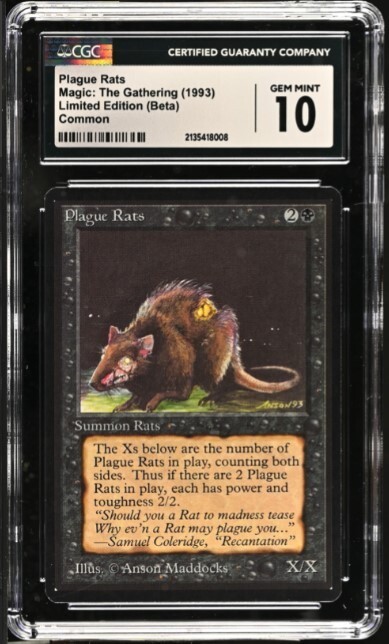 1993 Magic The Gathering PLAGUE RATS CGC 10 Limited Edition Beta T136