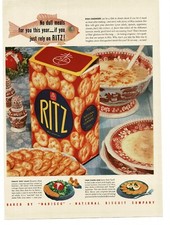 1941 RITZ Crackers Nabisco National Biscuit Company Vintage Print Ad