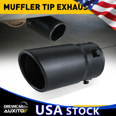 Black 2.75'' Car Exhaust Pipe Stainless Steel Tip Muffler Tail Replace Accessorie
