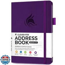 Clever Fox Address Book with alphabetic tabs - PU Leather Telephone and Addre