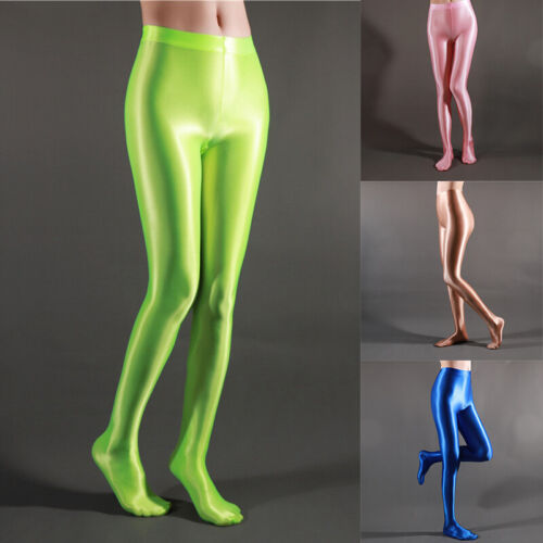 Ultradünne Hose transparent glänzend Steigbügel Leggings plus Leggings Yoga Hose - Bild 1 von 22