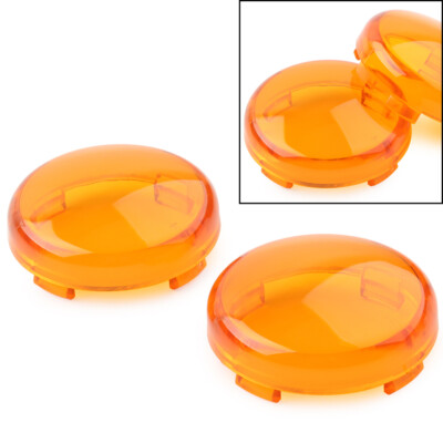2* Turn Signal Lens Light  Cover Guard For Harley Touring Softail Dyna Yellow US
