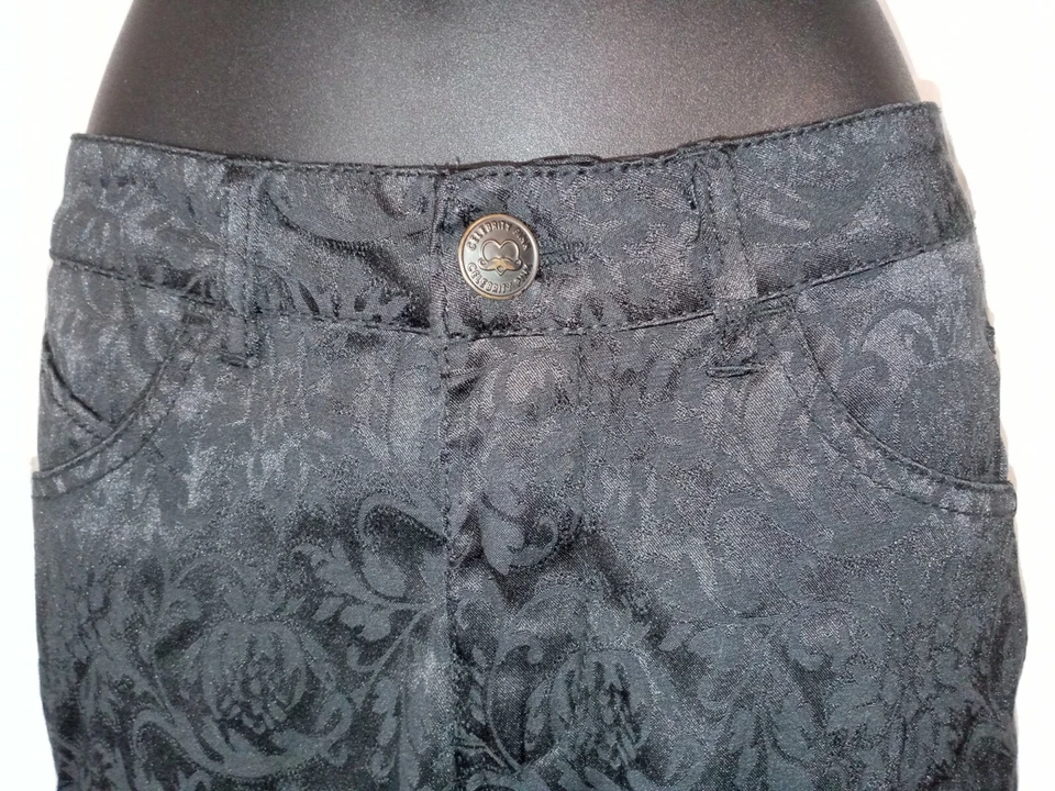 CELEBRITY PINK *Jeans*  Black/Black Paisley Print Jeans/Pants, Size 3  28W 28I - Image 4 of 4