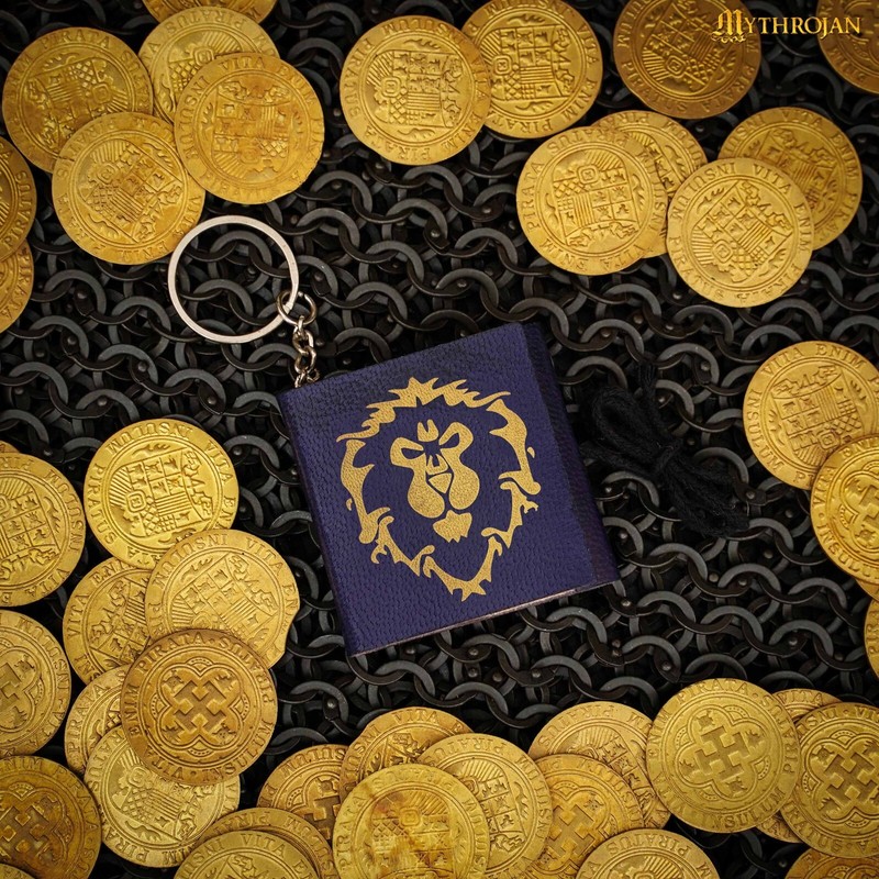 Leather Journal Keychain Alliance Horde Keychain Blue Pocket Diary Key Chain