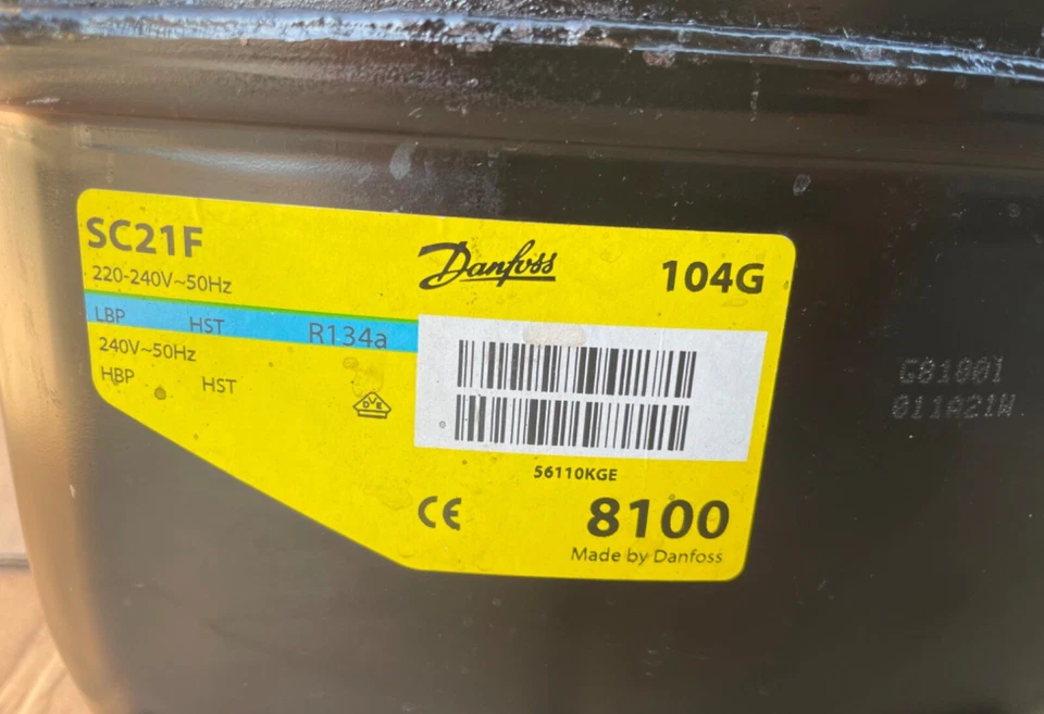 Danfoss Kompressor SC21F R134a 220-240V~50Hz 3/4 PS - Bild 2 von 4