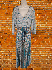 VINTAGE XL MULTI DRESS MAXI LONG SLEEVE BEACH TUNIC PRINT CASUAL WOMEN XLARGE