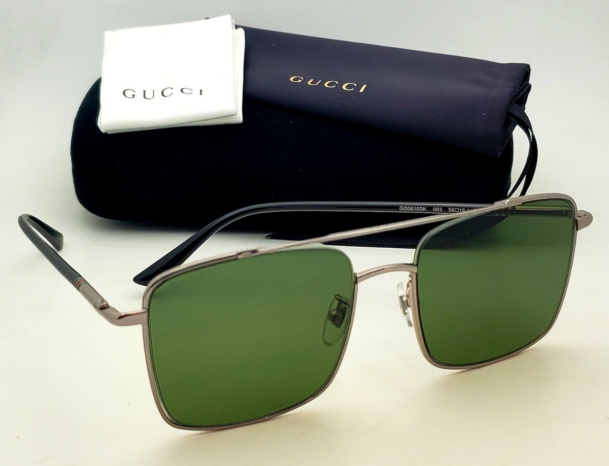 New GUCCI Sunglasses GG0610SK 003 56-18 145 Gunmetal & Black New GUCCI Sunglasses GG0610SK 003 56-18 145 Gunmetal & Black