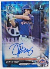 Quinn Brodey 2017 Bowman Chrome Draft Autograph Auto Blue Wave Refractor #'d/150