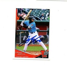 Johnny Aiello signed autographed 2019 Lansing Lugnuts team card Lansdale PA c