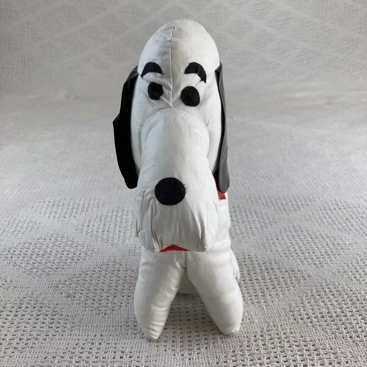 Hard Plush Dog Vintage Samwel Black and White Beagle Plastic Ears