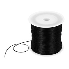 Elastic String for Bracelets, 0.8mm Stretch Bead Cord Black, 120m
