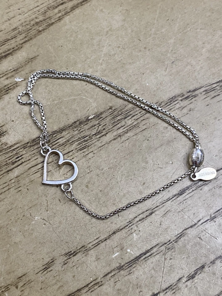 Alex & Ani 925 Sterling Silver Open HEART Slide Adjustable Bracelet - Image 2 of 4