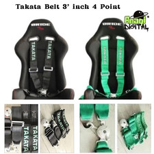 Takata 4 Point Snap-on 3 With Camlock Racing Seat Belt Harness Green Free Ship