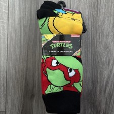 Teenage Mutant Ninja Turtles TMNT 6 PAIRS CREW SOCKS Fits Shoe Size 6-12 NEW NWT