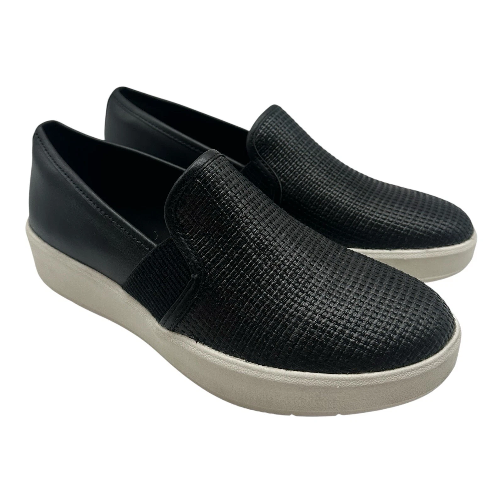 Scarpe Clarks Layton Petal donna taglia 8 M nere mocassini combinati comodi