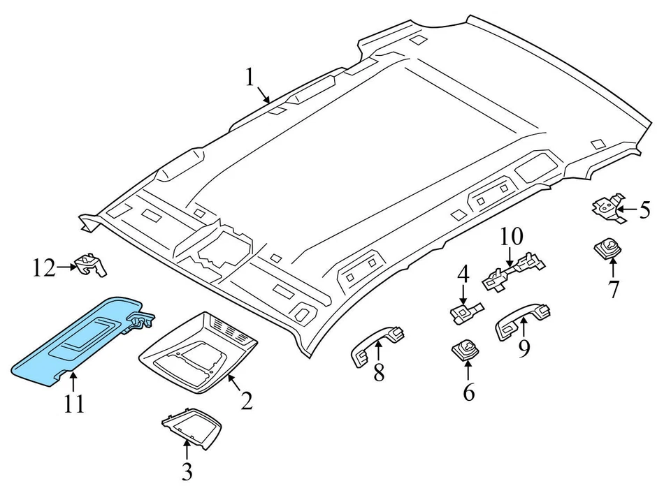 BMW X4 2015-2018 - Parasol izquierdo/espejo 7379515 Foto 4 de 4