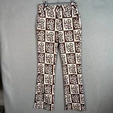 House Of Sunny Love Peace Brown & White Checkered Pants Womens Size 4