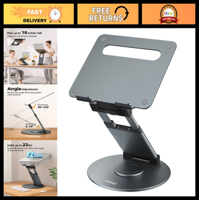 Adjustable 360° Swivel Laptop Stand, 18'' Height Ergonomic Riser for 10-17'' Lapto