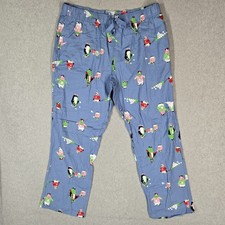 Old Navy Women Sleepwear L Blue Pajama Pants Holiday Season Flannel NWT