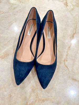Saks Fifth Avenue  Navy Blue Suede Pumps Size 7M