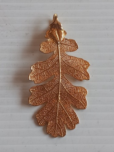 Gold Tone Dipped Leaf Pendent
