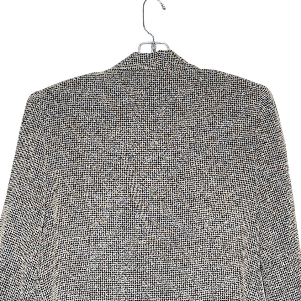 Miss Dorby Vintage Black Tan Long Sleeve Blazer Skirt Suit Size 10 Ruffle Sleeve - Image 3 of 4