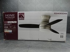 Home Decorators Ashby Park 44" White Integrated LED Brushed Nickel Ceiling Fan