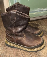 Georgia Giant Wellington Boys Size 13M Brown Outdoor Pull On Cowboy Boots