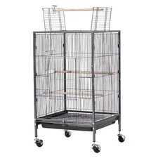 Uimoso Bird Cage with Open Flat Top, 18 x 18 x 30 inch, Wrought Iron Design