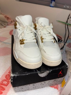 Air Jordan 4 Retro WMNS Sail Metallic Gold Size 7.5 Brand New w/ Box