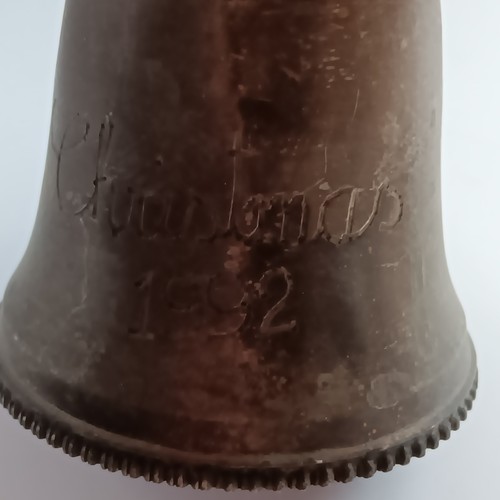 International Silver Co. Silver Plate 1992 Christmas Bell. Red Bow Top Clapper - Picture 4 of 18