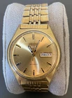 Vintage 80s Seiko 5 Gold Tone Automatic Watch