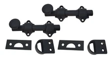 QCAA Solid Brass Dutch Door Bolt, 4", Matte Black, 2 Pack