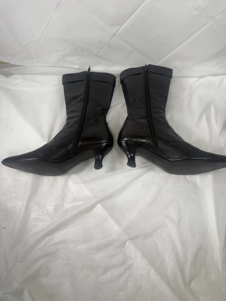 Botas Salvatore Ferragamo Gancini de cuero a media pantorrilla talla 6 C vintage Foto 4 de 4