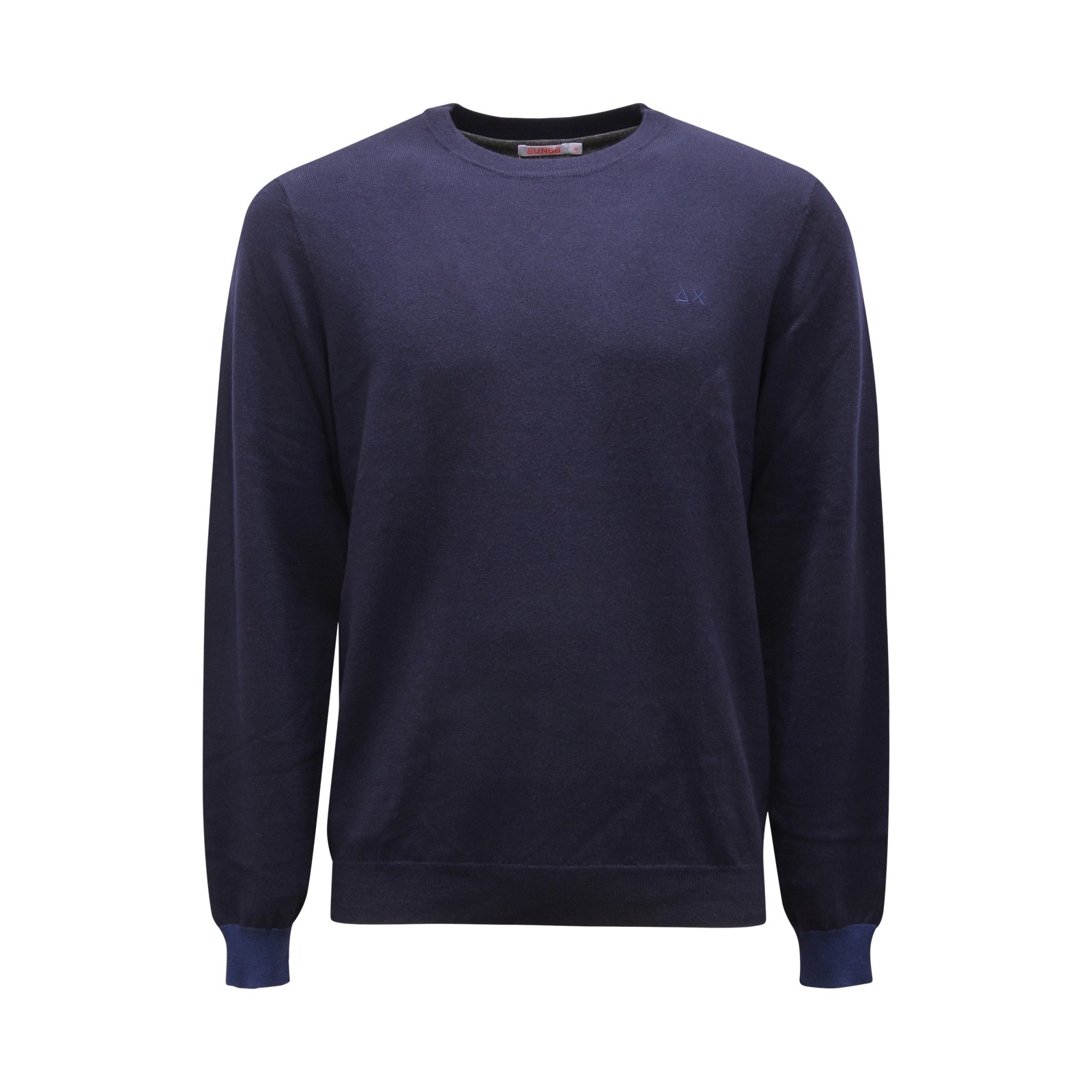 M4925 МУЖСКОЙ СВИТЕР MAGLIONE UOMO SUN 68 ИЗ ШЕРСТИХЛОПКА СИНИЙ 17590₽