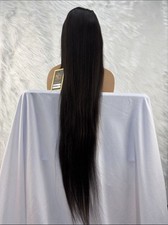 100% Human Hair Wigs straight 13x6 Lace Frontal 40”inch Natural 200%d 335g