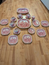 Copeland Spode Red Tower Geschirr Service Konvolut