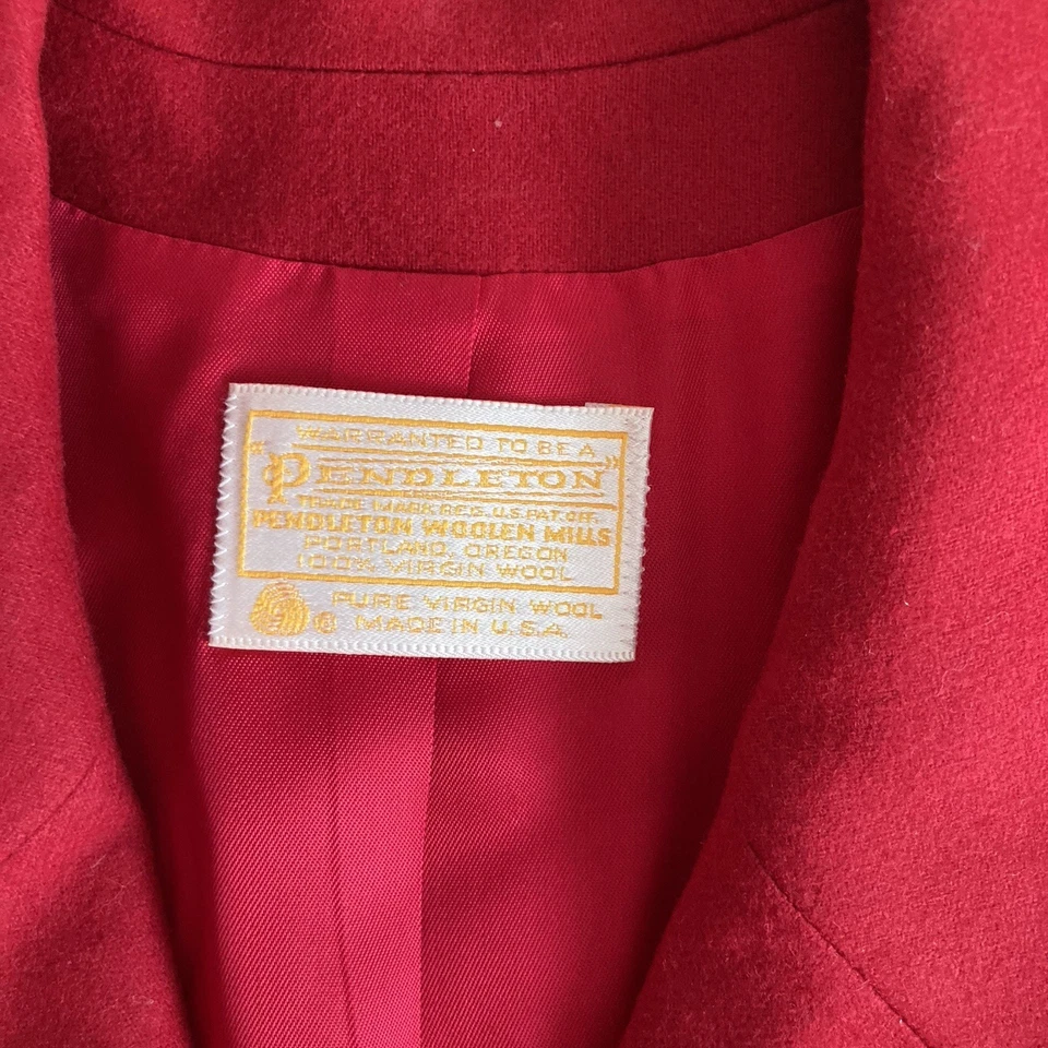 Traje Falda Pendleton Vintage Mujer Talla 8 Rojo 100% Lana Virgen Hecho en EE. UU. Foto 4 de 4