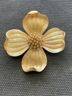 vintage Crown Trifari dogwood flower brooch Gold Tone Estate Jewelry