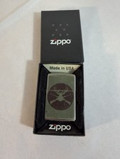Zippo Norse Antique Brass Emblem Lighter Made in USA With Box As-Is