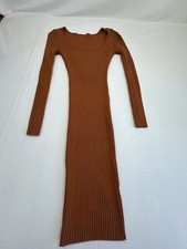 Windsor Spiced Up Ribbed Knit Long Sleeve Midi Dress