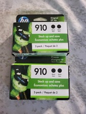 2  Genuine HP 910 Twin pack Black Ink Cartridges New sealed.