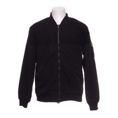 FSBN, Bomberjacke, Herren, Größe: L, Schwarz, Polyester/Wolle, Einfarbig #fFi